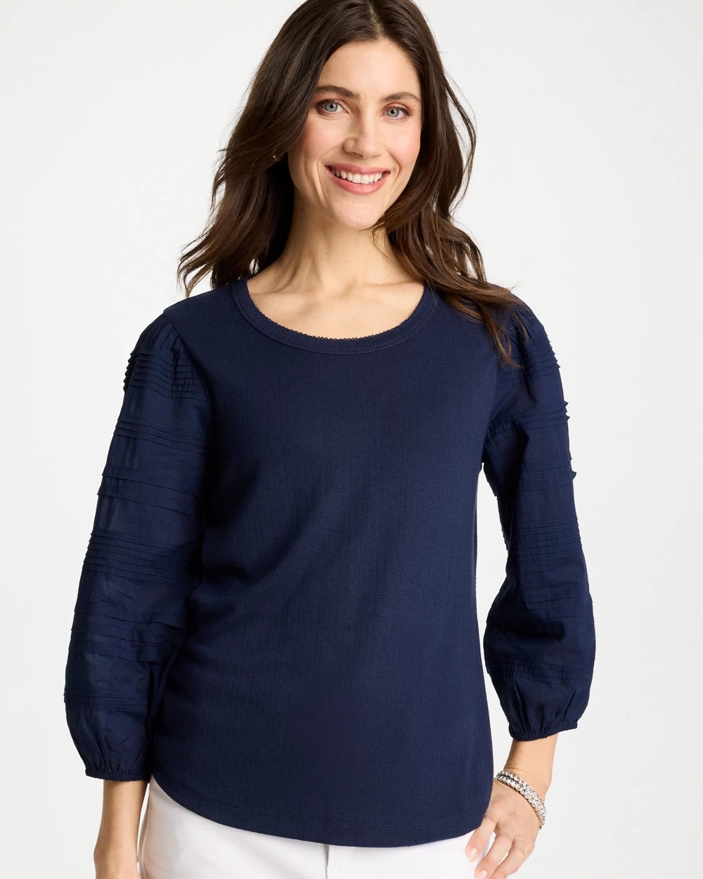 Pintuck Puff Sleeve Tee | Chico's